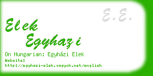 elek egyhazi business card