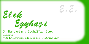 elek egyhazi business card